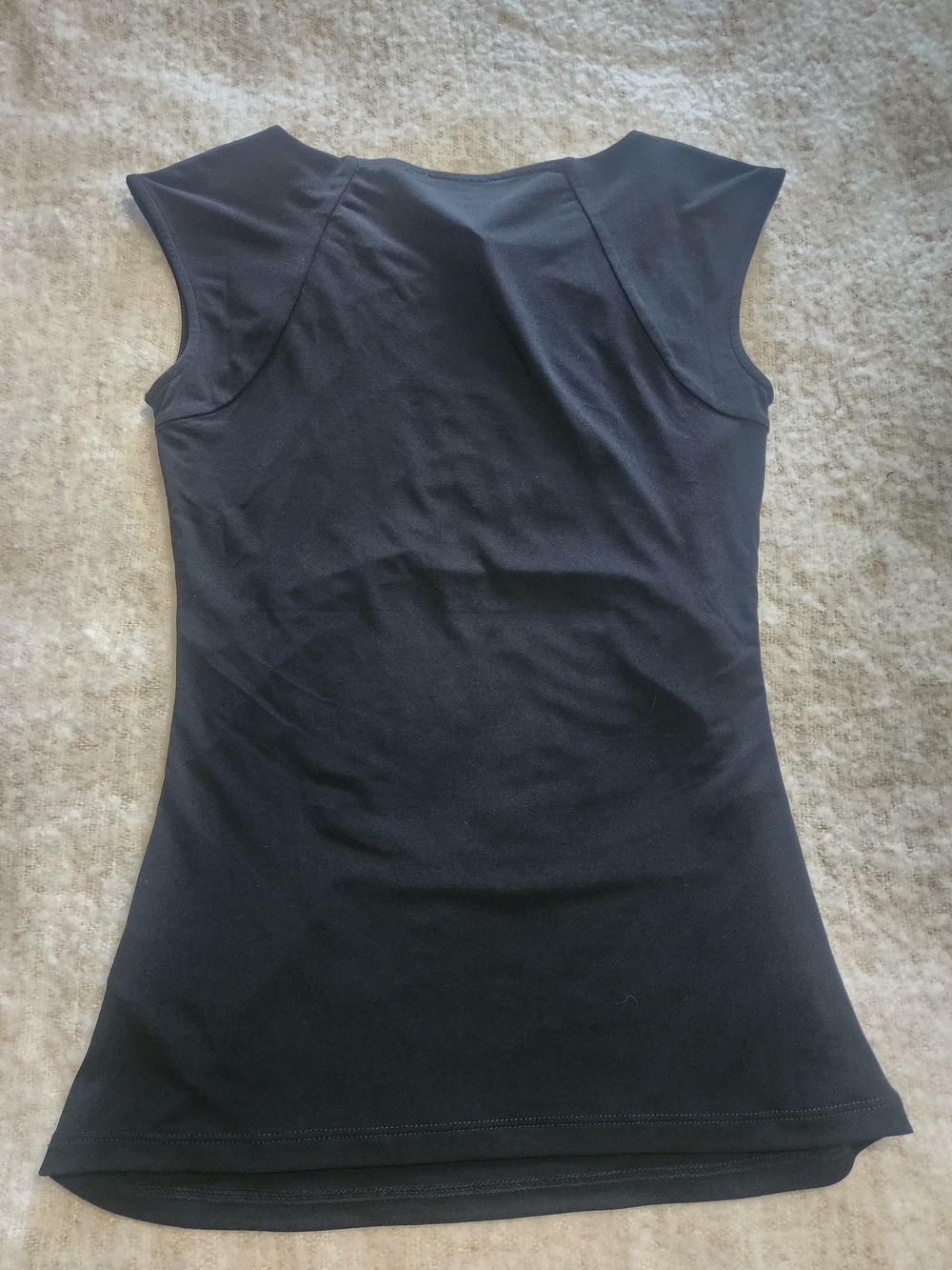 Carmen Marc Valvo Black Tank Top with Gold Button Accents - Picture 4 of 4
